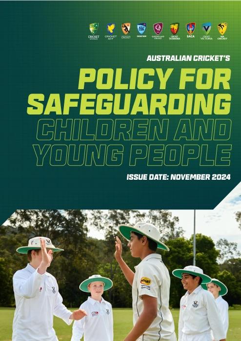 First page of Australian Cricket's Policy for Safeguarding Children and Young People